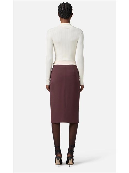 Gonna color-block in doppio crêpe stretch ELISABETTA FRANCHI | GOT0156E2.EH8